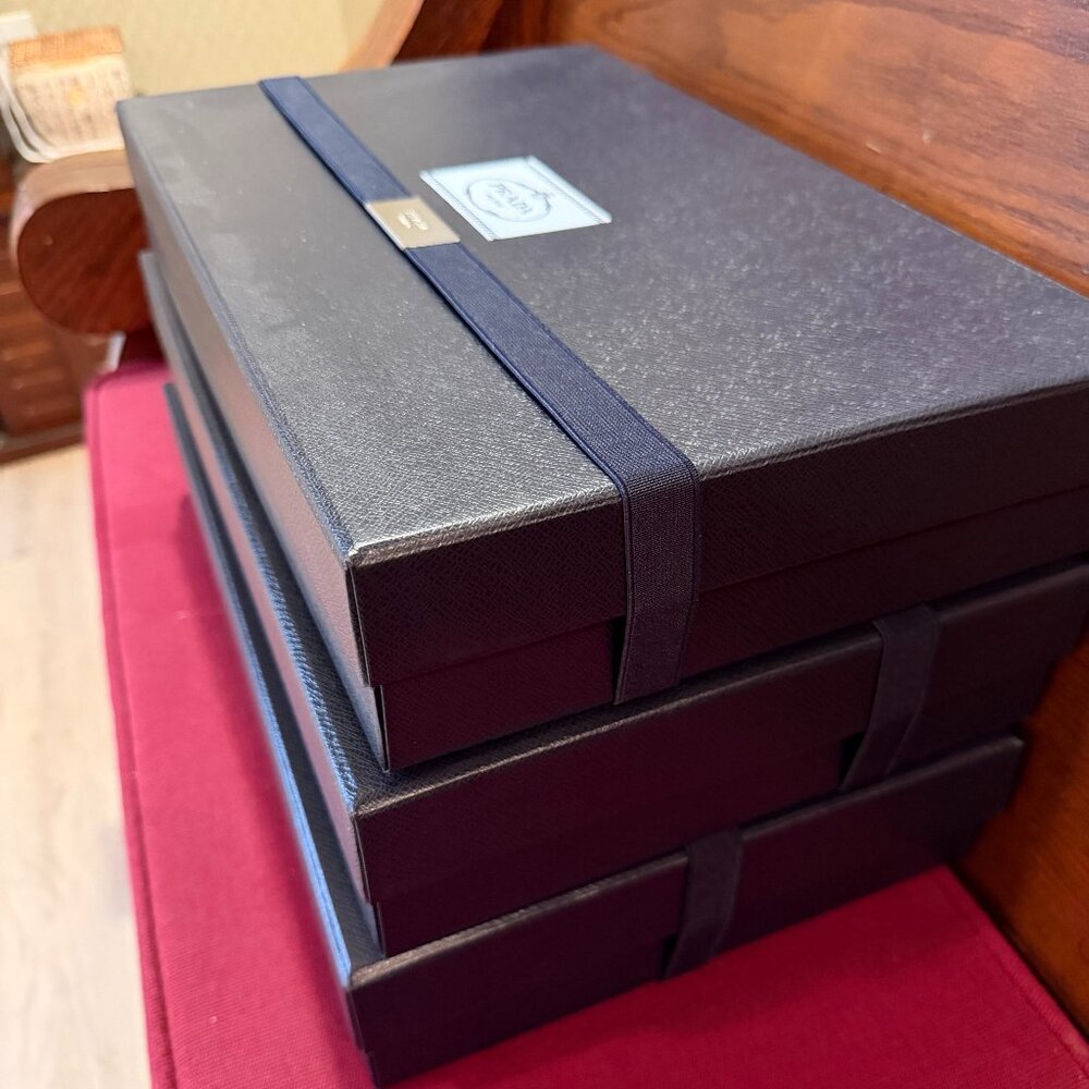 Prada Set of 3 Clothing Gift Boxes – Luxury Collector Set with Logo Ribbon - Picture 4 of 9
